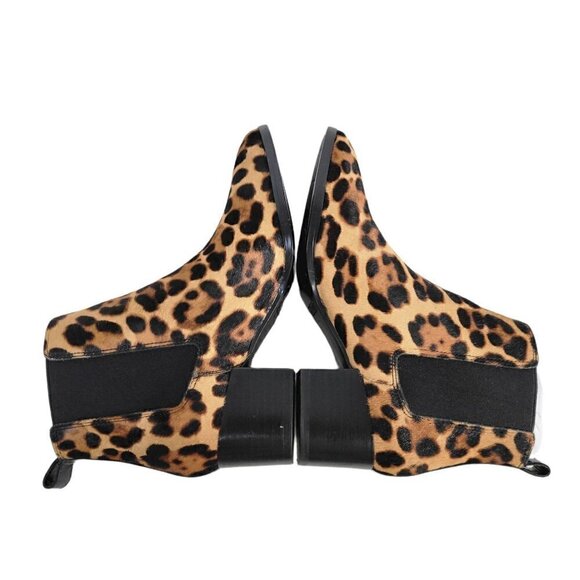 Leopard Animal Print Leather Chelsea Ankle Boots Booties Women | Size 6 - Picture 11 of 16